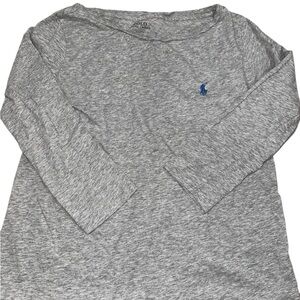 Ralph Lauren Heather Gray Crewneck Tee with Navy Logo